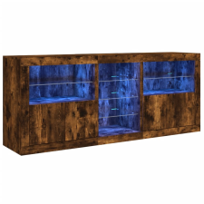 vidaXL füstös tölgy színű tálalószekrény LED-ekkel 181,5x37x67 cm (3209041) bútor