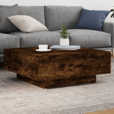 vidaXL füstös tölgyszínű dohányzóasztal LED-lámpákkal 80 x 8 0x 31 cm bútor