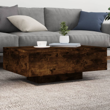 vidaXL füstös tölgyszínű dohányzóasztal LED-lámpákkal 85 x 55 x 31 cm bútor