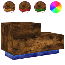 vidaXL füstös tölgyszínű éjjeliszekrény LED-fényekkel 70x36x40,5 cm (836781) bútor