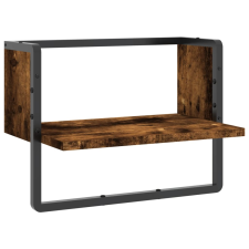 vidaXL füstös tölgyszínű fali polc rúddal 40x25x30 cm (836285) bútor