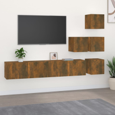 vidaXL füstös tölgyszínű falra szerelhető szerelt fa TV-szekrény bútor