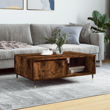 vidaXL füstös tölgyszínű fatermék dohányzóasztal 90 x 60 x 35 cm bútor