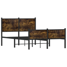 vidaXL füstös tölgyszínű fém ágykeret matrac nélkül 120 x 200 cm (4007848) ágy és ágykellék