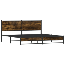 vidaXL füstös tölgyszínű fém ágykeret matrac nélkül 160 x 200 cm (4007835) ágy és ágykellék