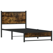 vidaXL füstös tölgyszínű fém ágykeret matrac nélkül 80 x 200 cm (4007823) ágy és ágykellék