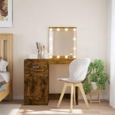 vidaXL füstös tölgyszínű fésülködőasztal LED-lámpákkal 90x42x132,5 cm bútor