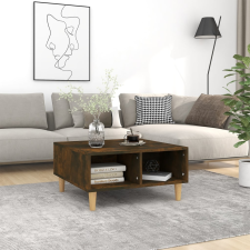 vidaXL füstös tölgyszínű forgácslap dohányzóasztal 60 x 60 x 30 cm bútor