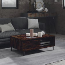 vidaXL füstös tölgyszínű forgácslap dohányzóasztal 90 x 60 x 35 cm bútor
