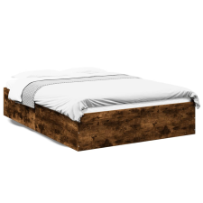 vidaXL füstös tölgyszínű szerelt fa ágykeret 120 x 200 cm ágy és ágykellék