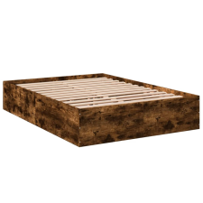 vidaXL füstös tölgyszínű szerelt fa ágykeret 135 x 190 cm (3281039) ágy és ágykellék