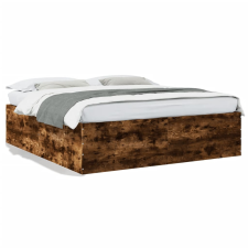 vidaXL füstös tölgyszínű szerelt fa ágykeret 180 x 200 cm ágy és ágykellék