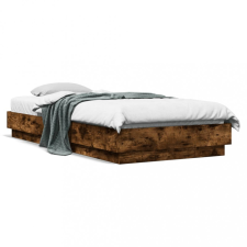vidaXL Füstös tölgyszínű szerelt fa ágykeret 90 x 200 cm ágy és ágykellék