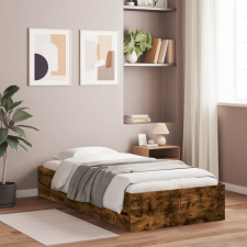 vidaXL füstös tölgyszínű szerelt fa ágykeret fiókokkal 100 x 200 cm ágy és ágykellék