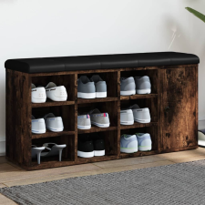 vidaXL füstös tölgyszínű szerelt fa cipőpad 102 x 32 x 50 cm bútor