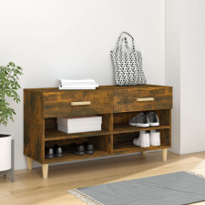 vidaXL füstös tölgyszínű szerelt fa cipősszekrény 102 x 35 x 55 cm bútor