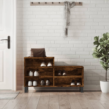 vidaXL füstös tölgyszínű szerelt fa cipősszekrény 102 x 36 x 60 cm bútor