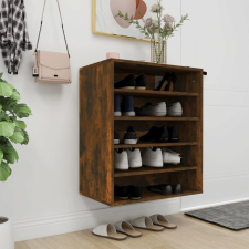 vidaXL füstös tölgyszínű szerelt fa cipősszekrény 60 x 35 x 70 cm bútor