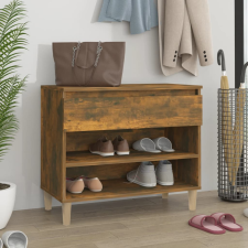 vidaXL füstös tölgyszínű szerelt fa cipősszekrény 70 x 36 x 60 cm bútor