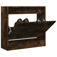vidaXL füstös tölgyszínű szerelt fa cipőszekrény 60 x 21 x 57 cm bútor