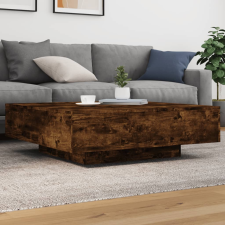 vidaXL füstös tölgyszínű szerelt fa dohányzóasztal 100 x 100 x 31 cm bútor
