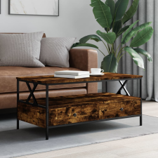 vidaXL füstös tölgyszínű szerelt fa dohányzóasztal 100 x 51 x 45 cm bútor