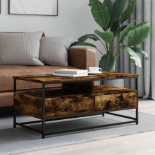 vidaXL füstös tölgyszínű szerelt fa dohányzóasztal 100 x 51 x 45 cm bútor