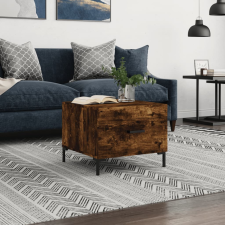 vidaXL füstös tölgyszínű szerelt fa dohányzóasztal 50 x 50 x 40 cm bútor