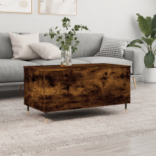 vidaXL füstös tölgyszínű szerelt fa dohányzóasztal 90 x 44,5 x 45 cm bútor
