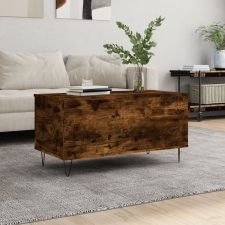 vidaXL füstös tölgyszínű szerelt fa dohányzóasztal 90 x 44,5 x 45 cm bútor