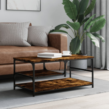 vidaXL füstös tölgyszínű szerelt fa dohányzóasztal 90 x 49 x 40 cm bútor