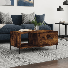 vidaXL füstös tölgyszínű szerelt fa dohányzóasztal 90 x 50 x 40 cm bútor