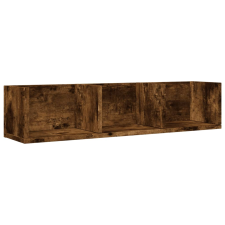 vidaXL füstös tölgyszínű szerelt fa faliszekrény 75x18x16,5 cm (840437) bútor