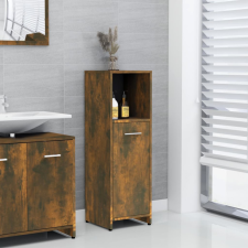 vidaXL füstös tölgyszínű szerelt fa fürdőszobaszekrény 30x30x95 cm fürdőszoba bútor