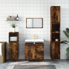 vidaXL füstös tölgyszínű szerelt fa fürdőszobaszekrény 65 x 33 x 60 cm fürdőszoba bútor