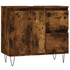 vidaXL füstös tölgyszínű szerelt fa fürdőszobaszekrény 65 x 33 x 60 cm (831609) fürdőszoba bútor