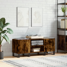 vidaXL füstös tölgyszínű szerelt fa hanglemezszekrény 121 x 38 x 48 cm bútor
