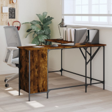 vidaXL füstös tölgyszínű szerelt fa íróasztal 141x141x75 cm íróasztal