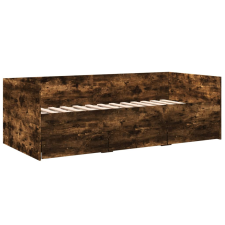 vidaXL füstös tölgyszínű szerelt fa kanapéágy fiókkal 100 x 200 cm (3280815) ágy és ágykellék
