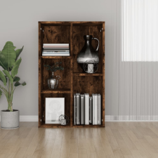 vidaXL füstös tölgyszínű szerelt fa könyv-/tálalószekrény 50x25x80 cm bútor