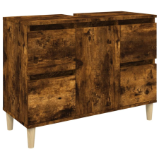 vidaXL füstös tölgyszínű szerelt fa mosdószekrény 80 x 33 x 60 cm (821273) fürdőszoba bútor
