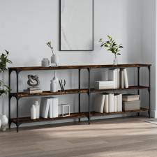 vidaXL füstös tölgyszínű szerelt fa tálalóasztal 200x29x75 cm bútor