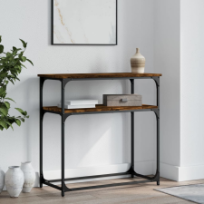 vidaXL Füstös tölgyszínű szerelt fa tálalóasztal 75x35,5x75 cm bútor
