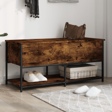 vidaXL füstös tölgyszínű szerelt fa tárolópad 100 x 42,5 x 47 cm bútor