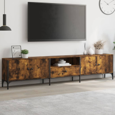 vidaXL füstös tölgyszínű szerelt fa TV-szekrény fiókkal 200x25x44 cm bútor