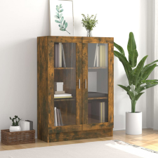 vidaXL füstös tölgyszínű szerelt fa vitrinszekrény 82,5x30,5x115 cm bútor