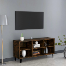 vidaXL füstös tölgyszínű TV-szekrény fémlábakkal 103,5 x 30 x 50 cm bútor