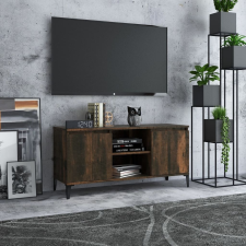 vidaXL füstös tölgyszínű TV-szekrény fémlábakkal 103,5 x 35 x 50 cm bútor