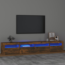 vidaXL füstös tölgyszínű TV-szekrény LED-lámpákkal 240x35x40 cm bútor