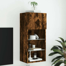 vidaXL füstös tölgyszínű TV-szekrény LED-világítással 40,5x30x90 cm bútor